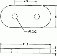 Podstawka pod rezonator kwarcowy wymiary