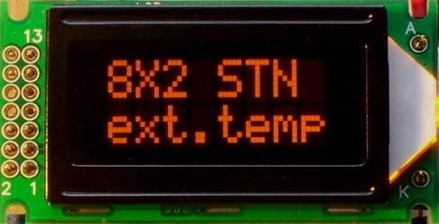 LCD AC 0802E YHG K/Y/G E6 C alfanumeryczny