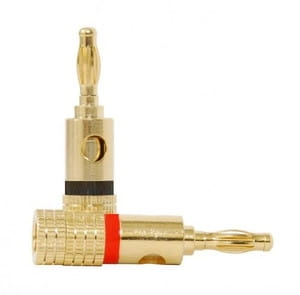 Wtyk bananowy złoty; czerwony