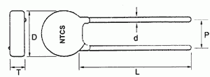 Termistor NTC 10R; 3A