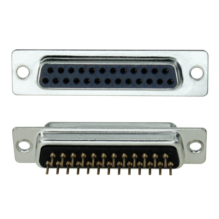 DB25 gniazdo 25-pin proste lutowane do druku D-sub
