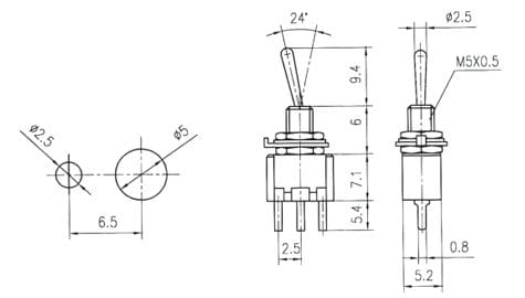 SMTS102 przełącznik dźwigniowy - mini