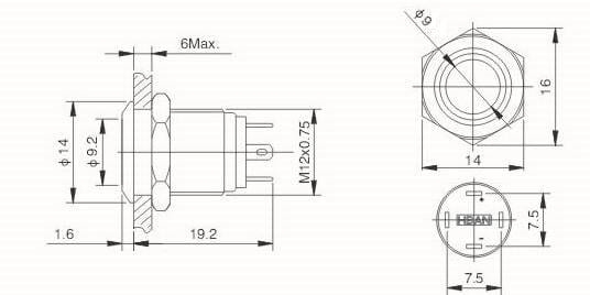 PBW-12BPW przycisk wandaloodporny podświetlany