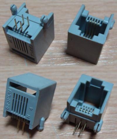 Gniazdo telefoniczne RJ44 6p4c, kątowe do druku