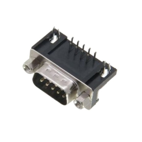 DB9 wtyk 9-pin kątowy lutowany do druku D-sub