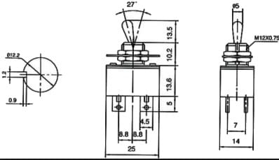 T80-8011-T1-B1-M1 przełącznik dźwigniowy
