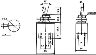 T80-8011-T1-B1-M1 przełącznik dźwigniowy