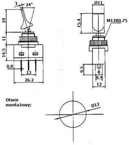 Przełącznik dźwigniowy podświetlany