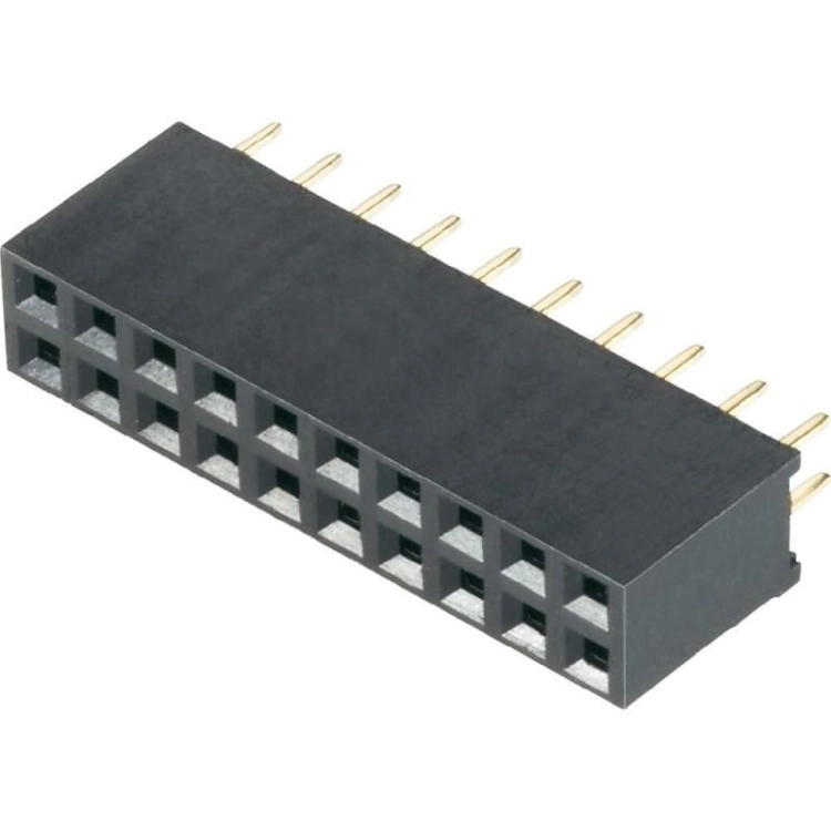 FHY12DSG gniazdo dwurzędowe proste 2x6pin; wysokość 5,00; raster 2,54