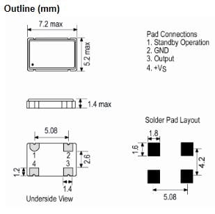 CFPS-72-8M generator kwarcowy 8,00MHz
